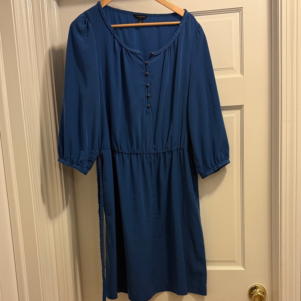 Banana Republic Blue Long Sleeve Dress